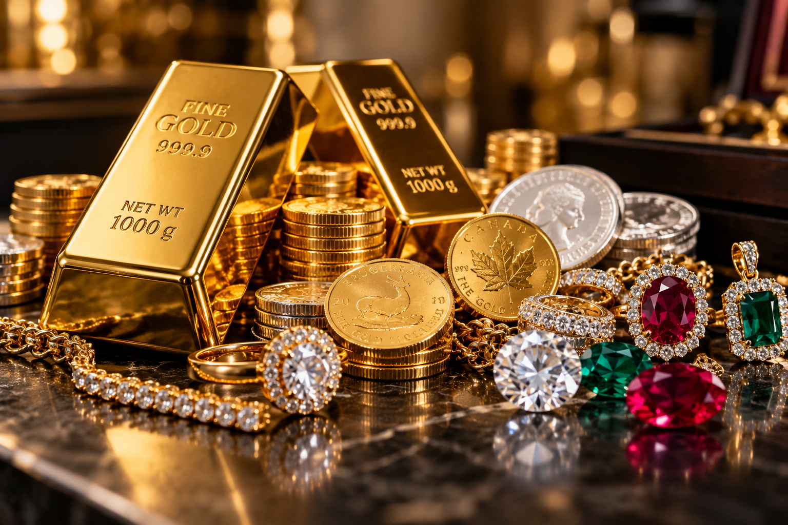 Gold, Edelmetalle und Edelsteine